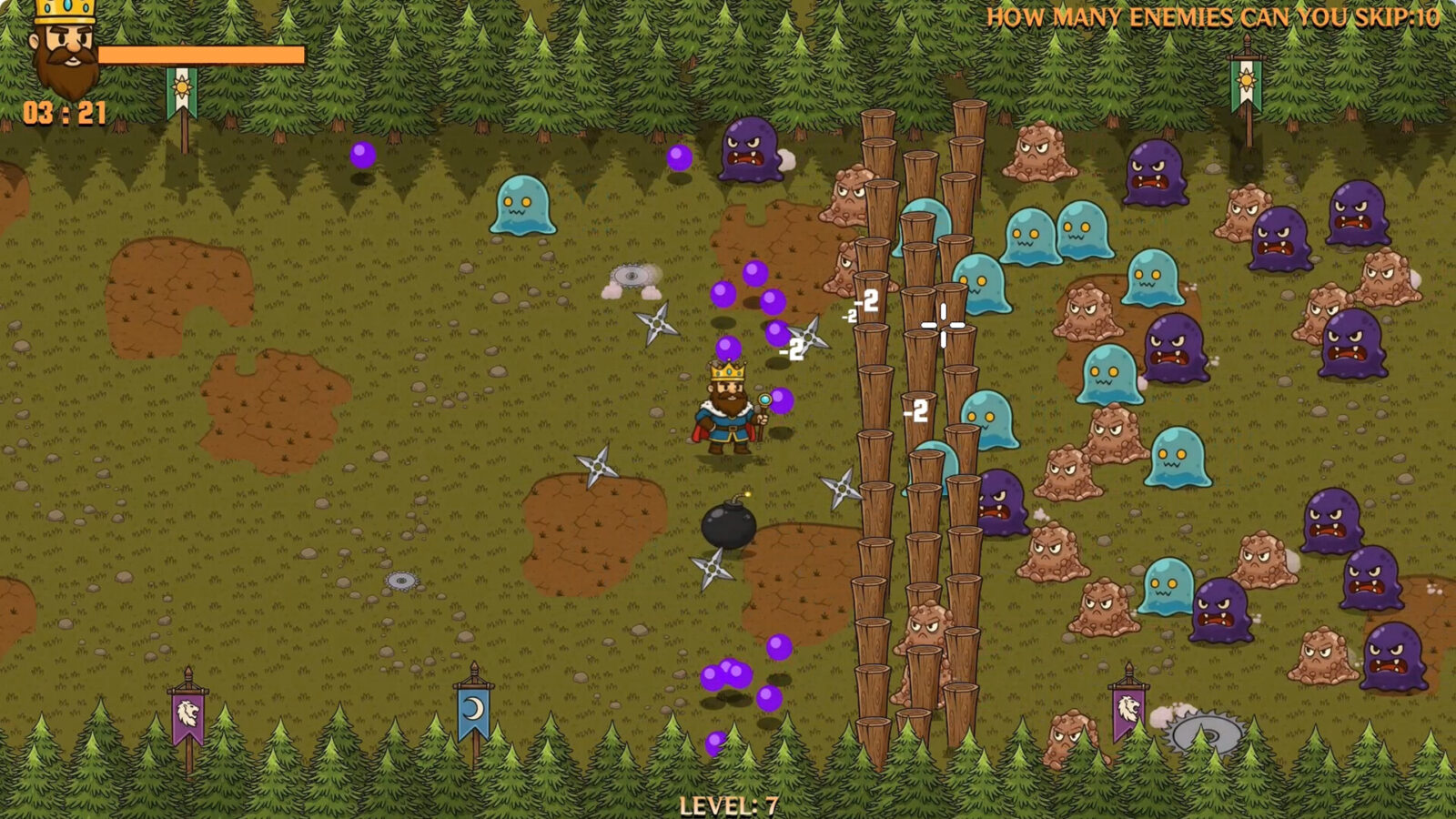 Rushfall 遊戲實際戰鬥畫面 - 升級與策略選擇介面