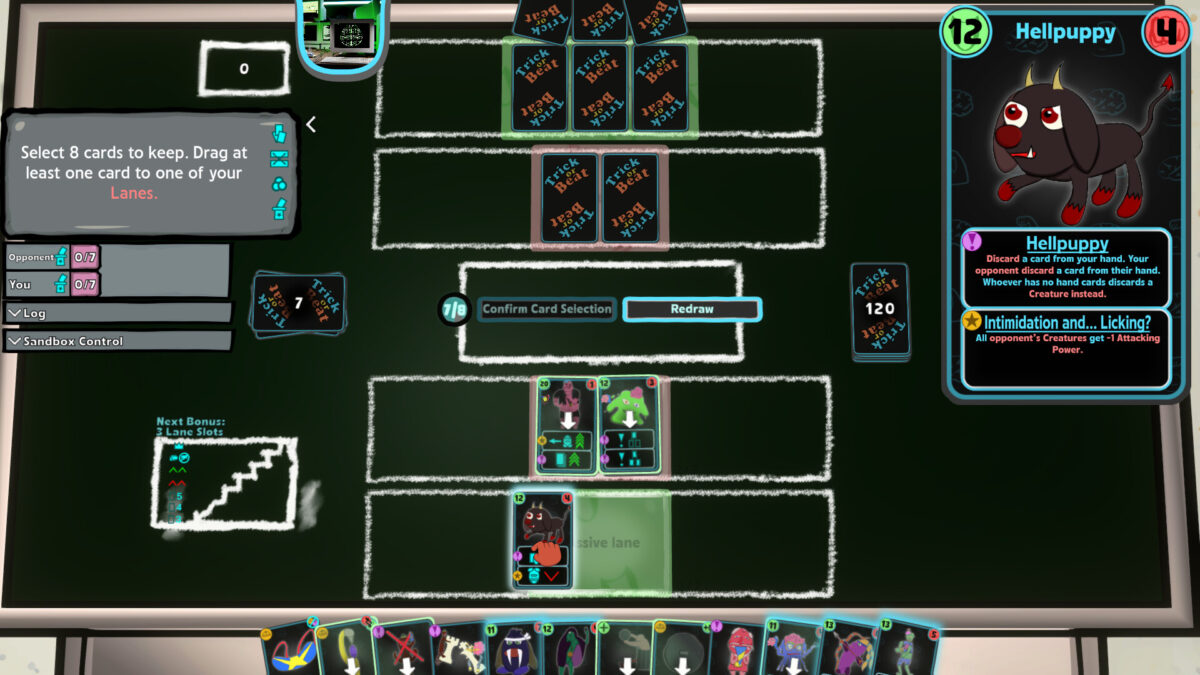 Trick Or Beat 遊戲策略思考與卡牌互動畫面