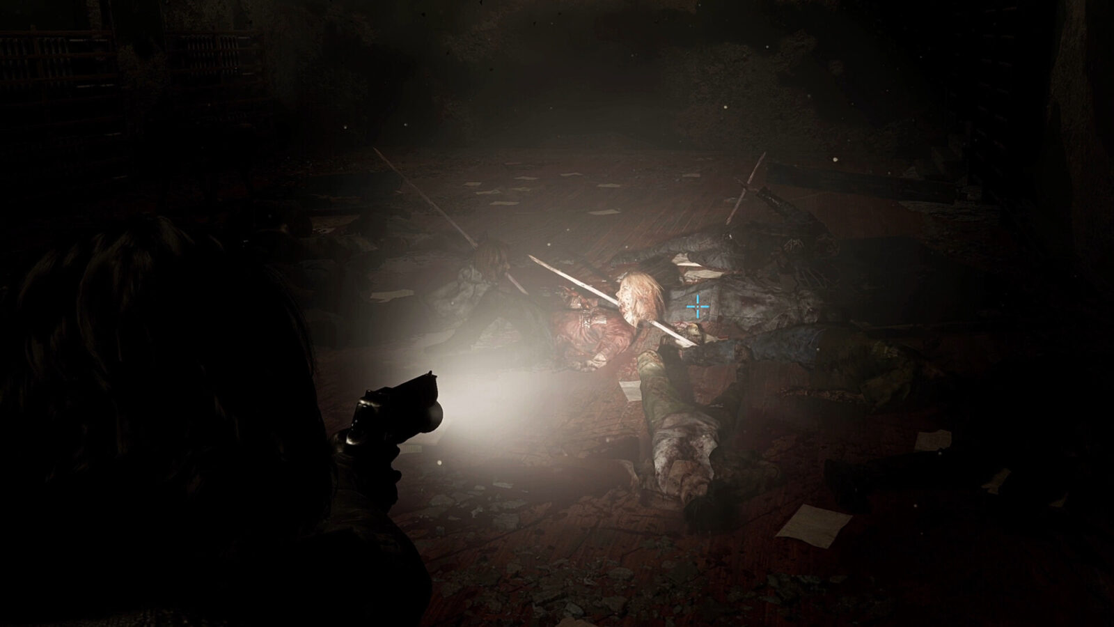 OneTry 遊戲截圖，角色身處戶外廢墟，遠方有巨大建築