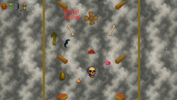 《Bouncy Brain》遊戲截圖，展示實驗室場景與湯鍋介面