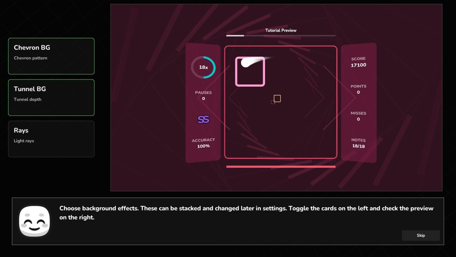 Rhythia 遊戲截圖,展示另一種視覺風格