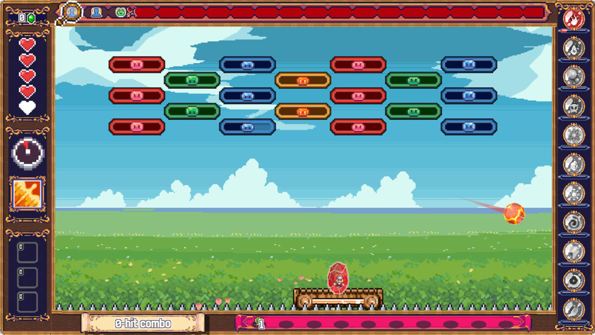 《Brick By Brick》遊戲實際畫面，展示彈幕與磚塊破壞效果