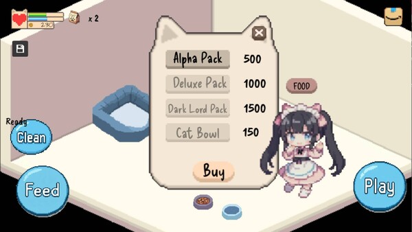 TinyPaws 遊戲截圖,展示更多房間裝飾細節與貓咪的可愛動作。