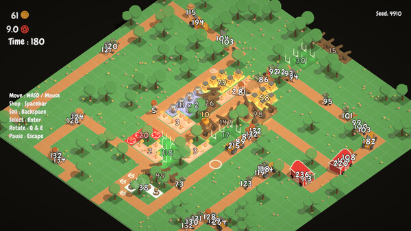 D.U.C.K. 遊戲截圖一,展示玩家正在網格上放置 L 型與方塊型防禦塔