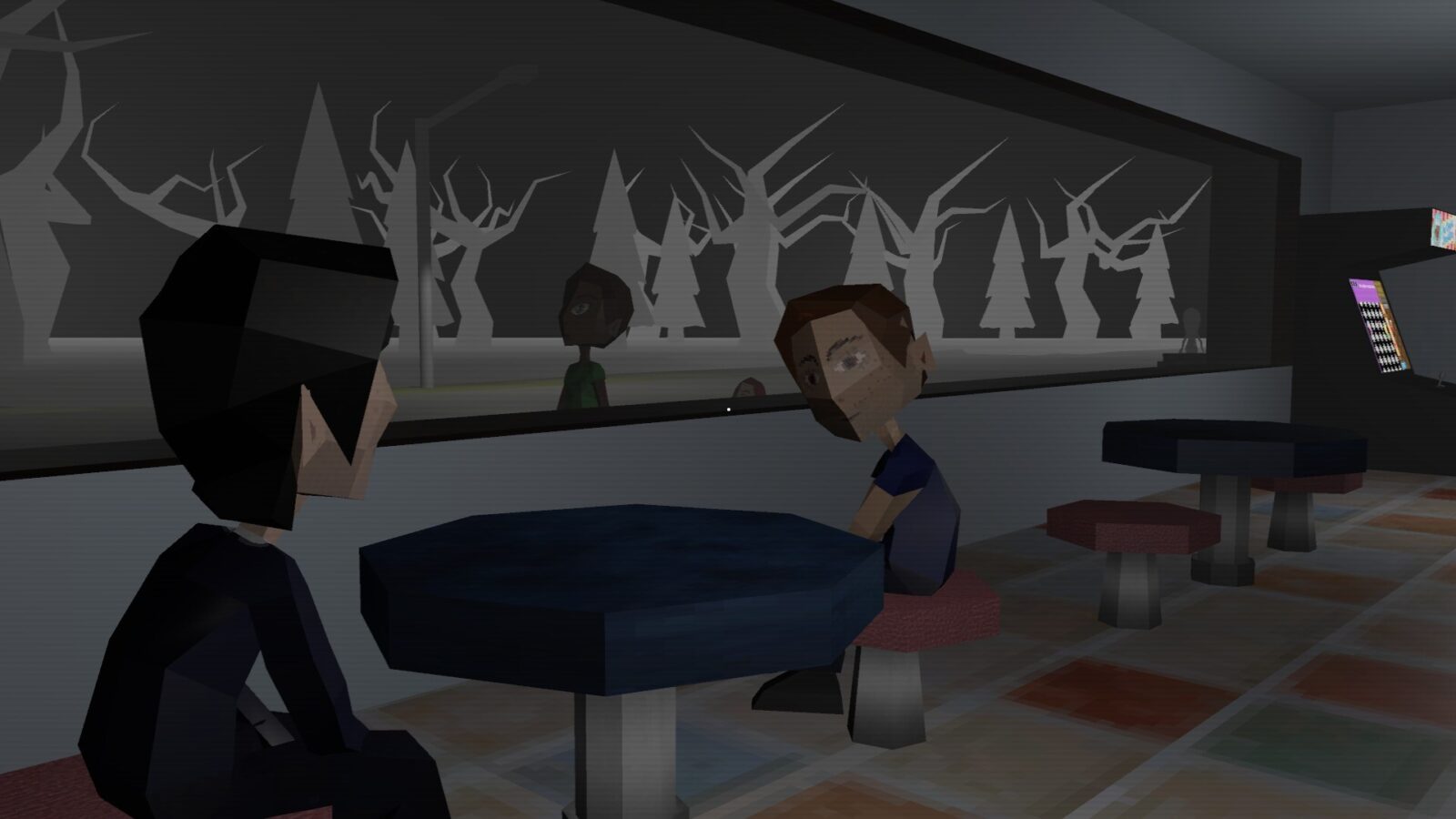 Coney's 遊戲截圖,展示店內的街機與儲藏室區域