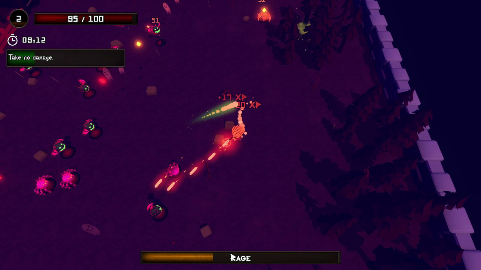 《Behold the Horde》遊戲截圖,展示另一個角度的戰鬥場景與特效