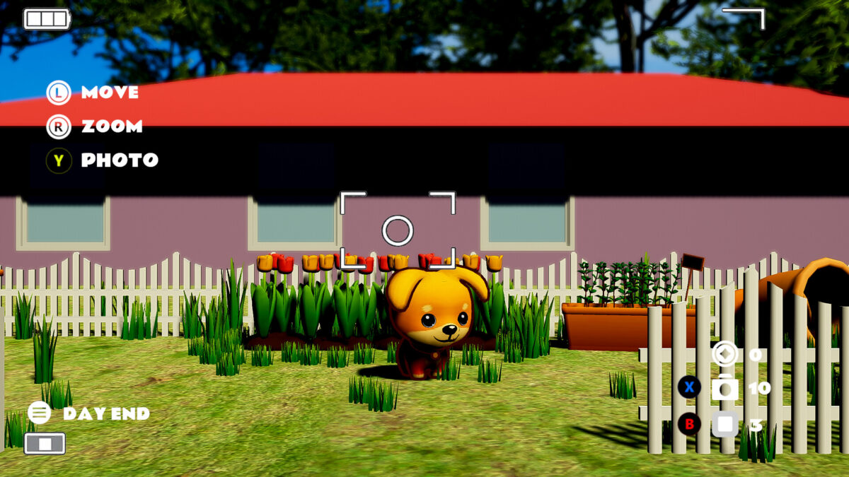 Puppe Yerde 遊戲截圖：小狗在花園中探索