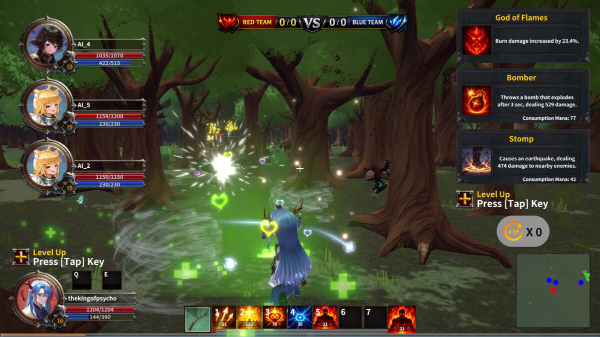 Dragon Arena 遊戲截圖,展示角色可能擁有的多樣化技能