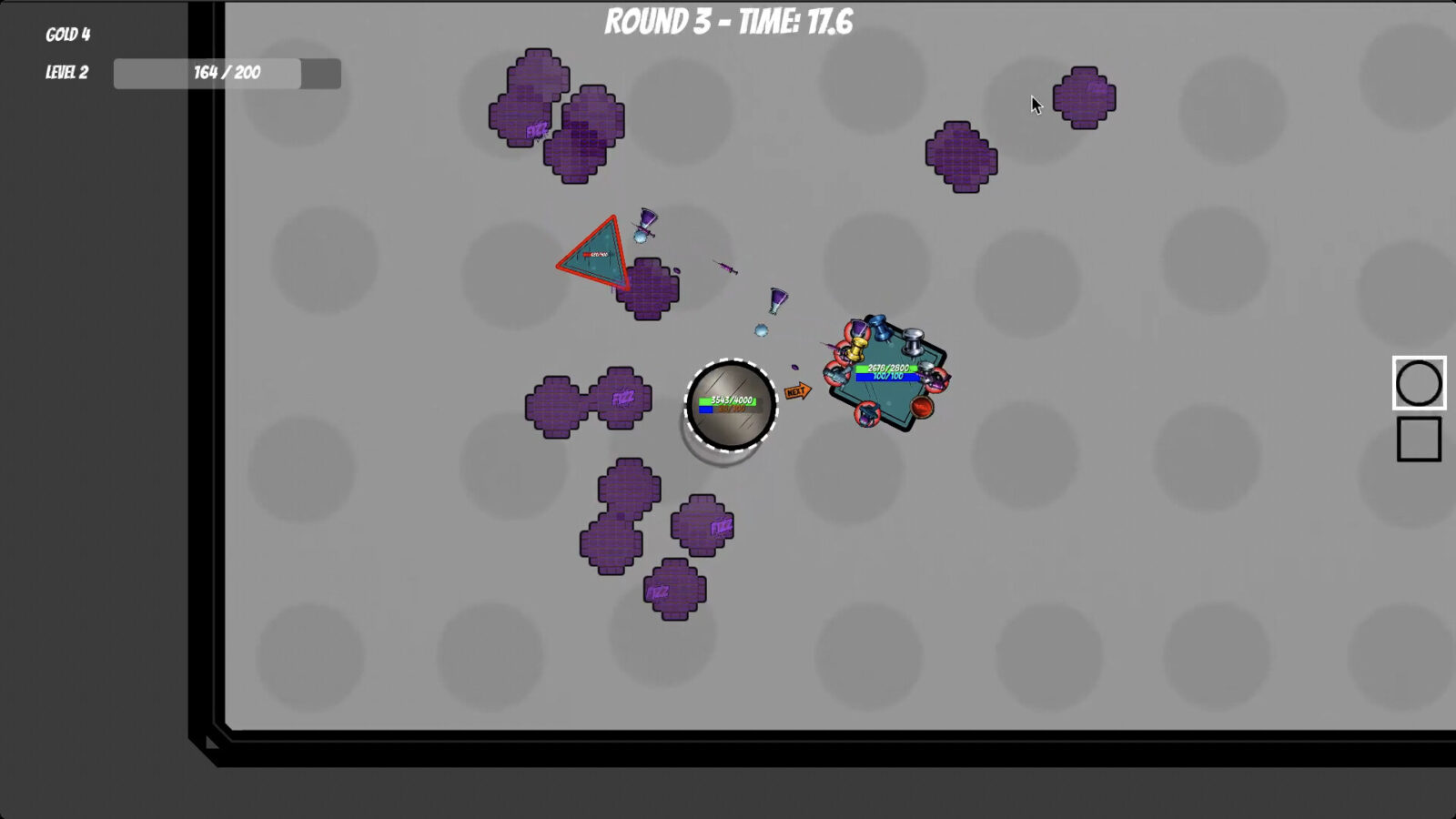 Polygon War 遊戲實際畫面截圖，展示戰鬥場景