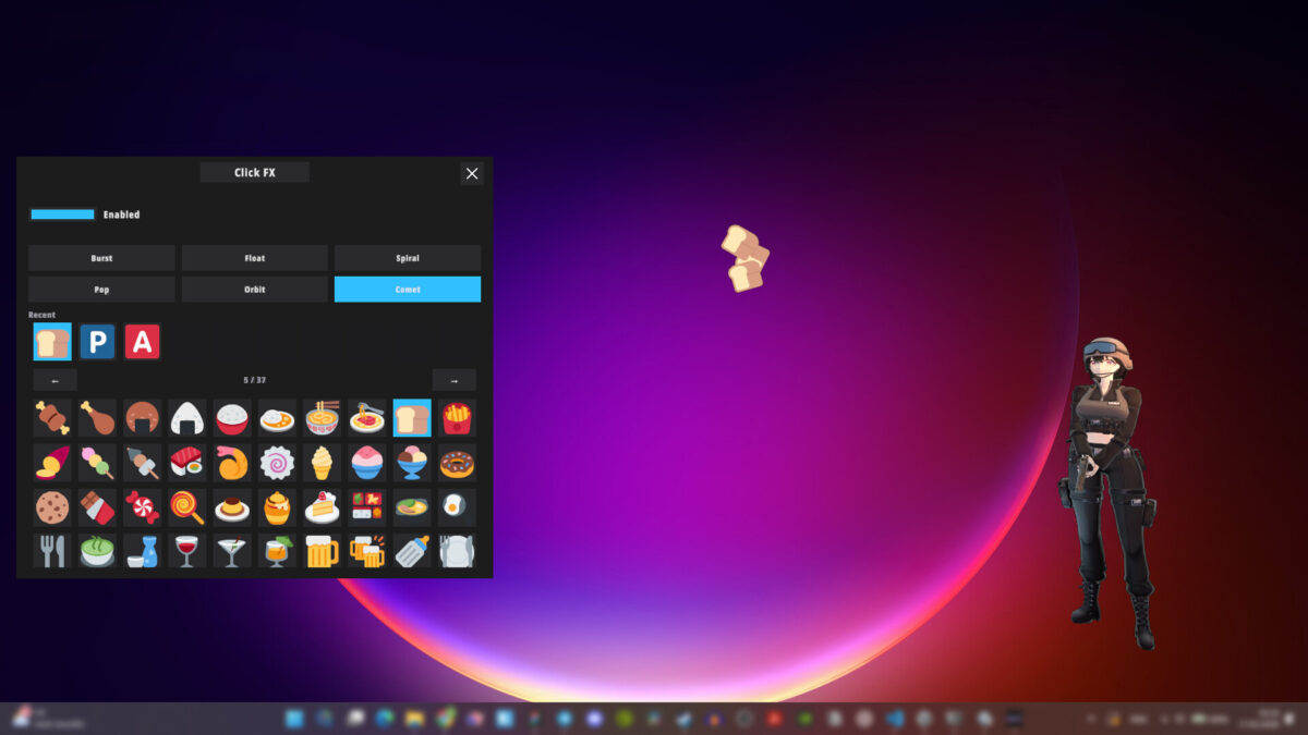 Desktop Waifu Defender 遊戲截圖,角色在桌面環境與機器人敵人戰鬥的動態畫面。