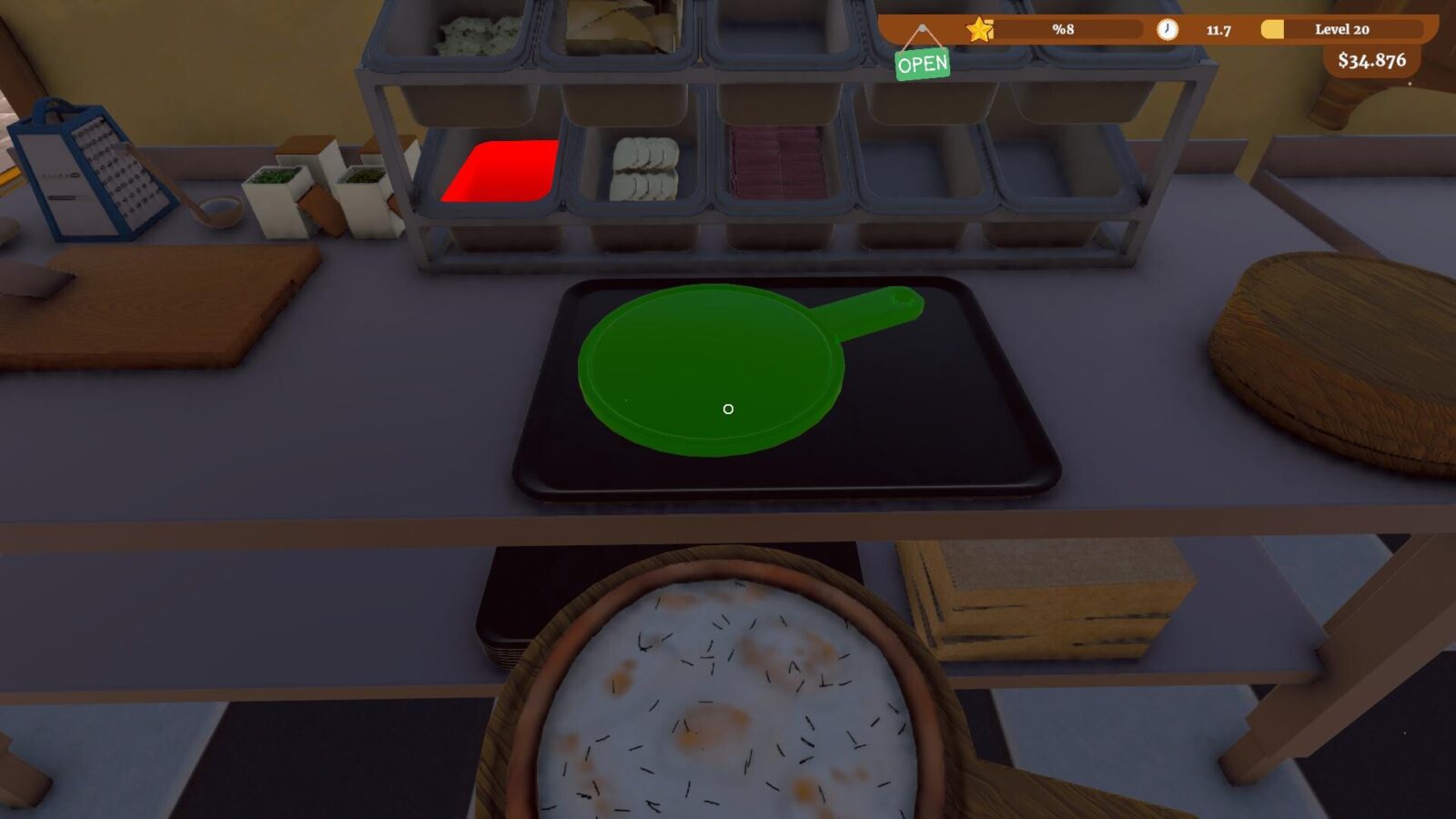 Breezy Bakes Simulator 遊戲截圖,展示顧客點單與成品交付