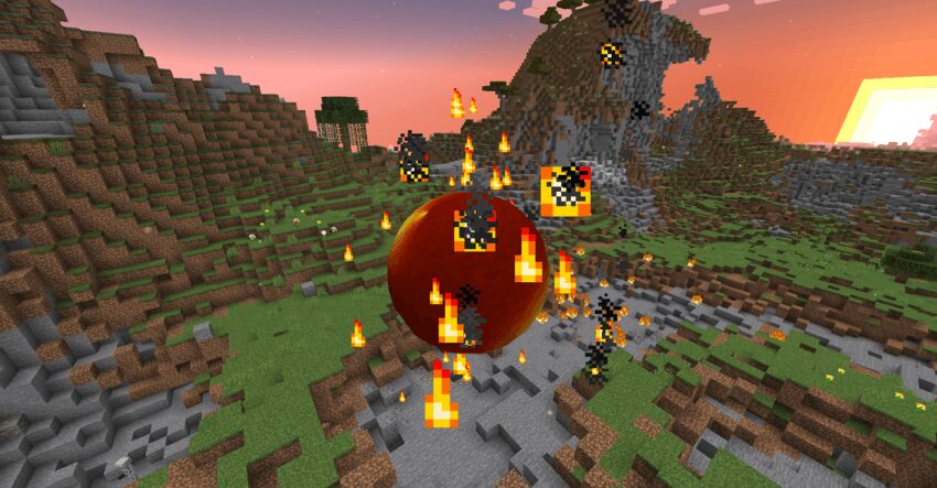 《小翔的修仙世界》蓄能大火球法術展示，Minecraft 修仙模組核心玩法