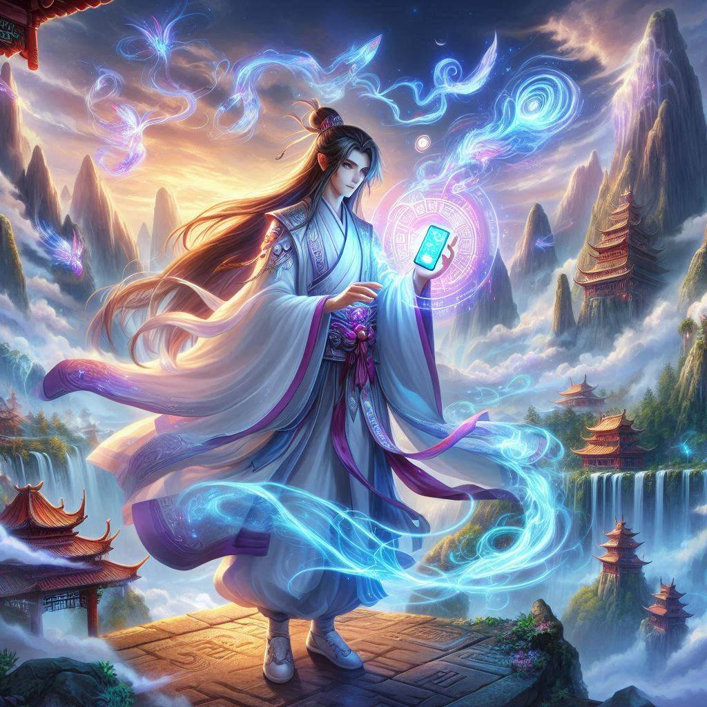 文字修仙手游 2026 AI 生成图：手机修仙游戏概念